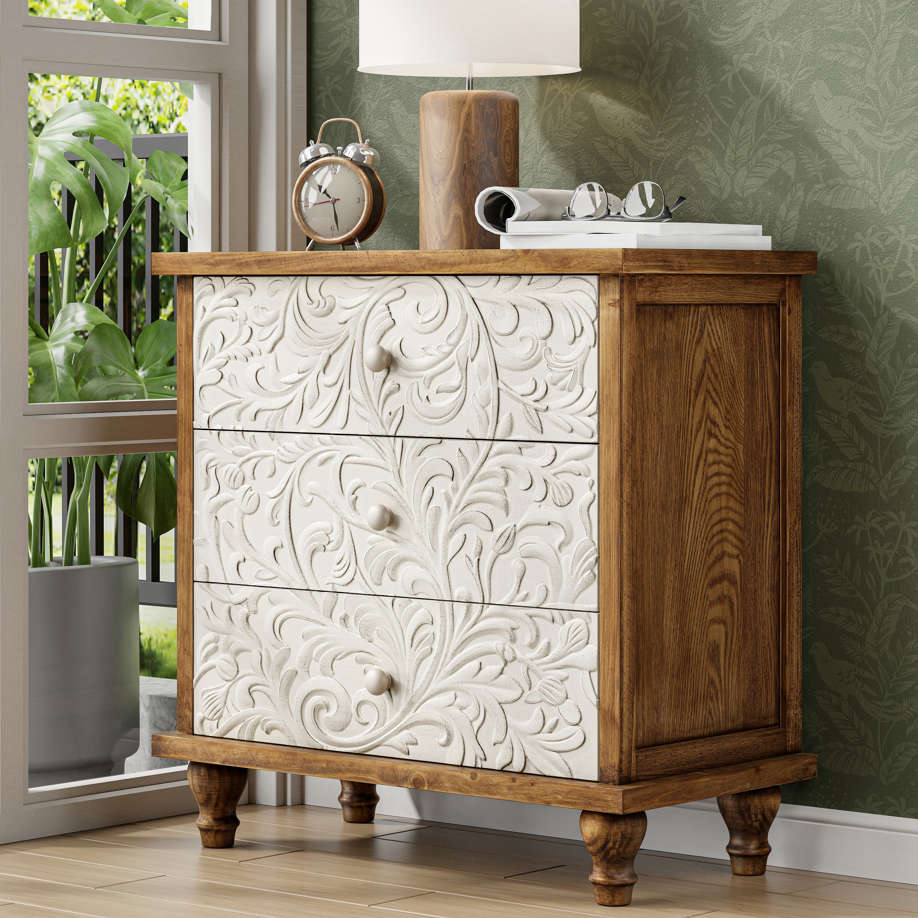 Ophelia & Co. Farmhouse 3-Drawer Dresser & Reviews | Wayfair
